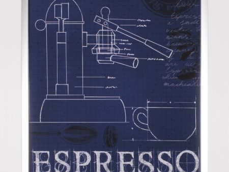 Art Effects Coffee Blueprint IV Indigo Wall Art by Marco Fabiano Hot on Sale