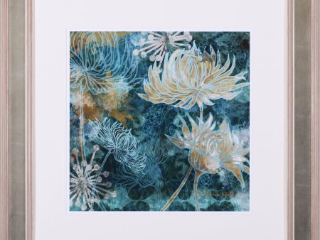 Art Effects Navy Chrysanthemums I Wall Art by Maria Woods Cheap