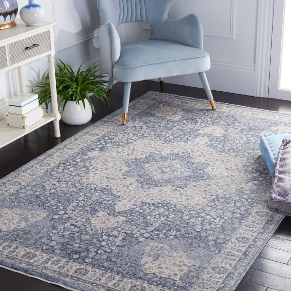 Safavieh Winston WNT198M Blue   Creme Area Rug Online Hot Sale