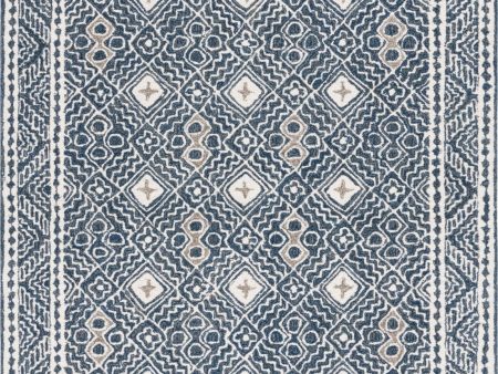 Safavieh Micro-loop MLP803N Navy   Ivory Area Rug Hot on Sale