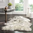 Safavieh Sheep Skin SHS121 Ivory   Smoke Grey Area Rug Fashion