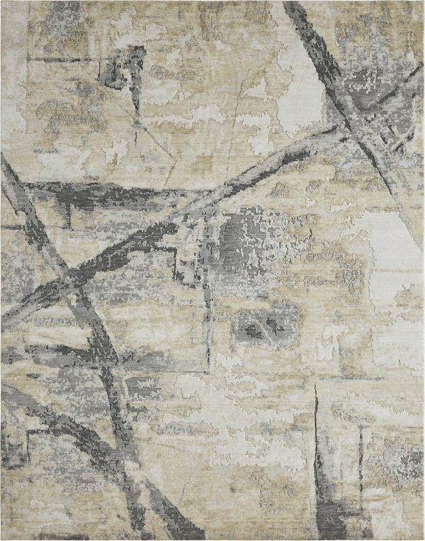 Ancient Boundaries Fortune FOR-1393 Sand Grey Area Rug Online now