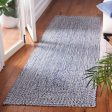 Safavieh Braided BRA201N Dark Blue   Ivory Machine Washable Area Rug Cheap