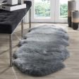 Safavieh Sheep Skin SHS121 Steel Blue Area Rug Online Sale