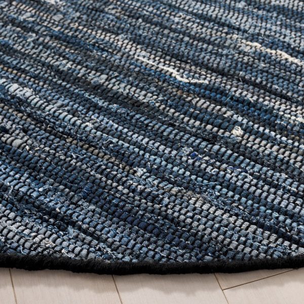 Safavieh Rag Rug RAR301M Blue   Black Area Online now