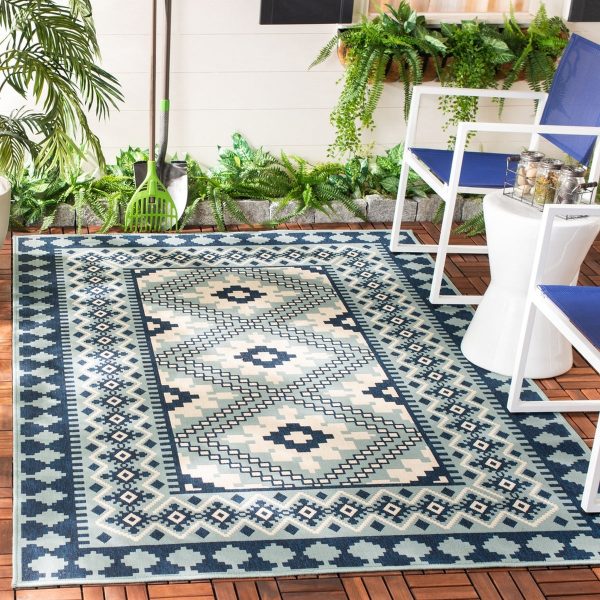 Safavieh Veranda VER099-3934 Ivory   Blue Area Rug Online Hot Sale