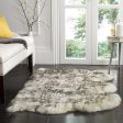 Safavieh Sheep Skin SHS121 Ivory   Smoke Grey Area Rug Fashion