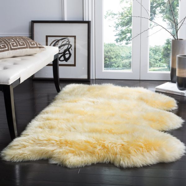 Safavieh Sheep Skin SHS121 Champagne Area Rug Hot on Sale