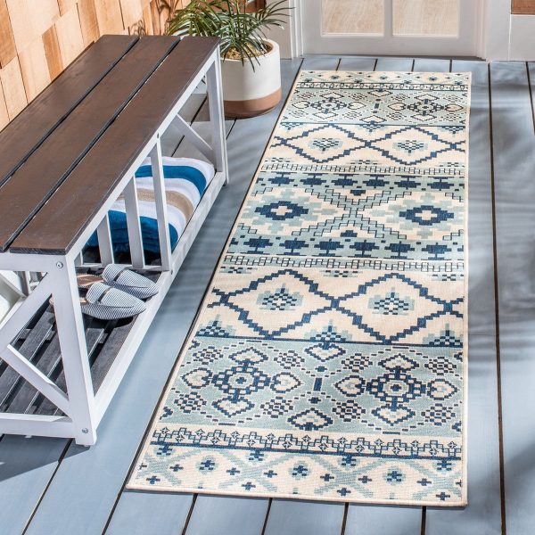 Safavieh Veranda VER097-3934 Turquoise   Blue Area Rug For Sale