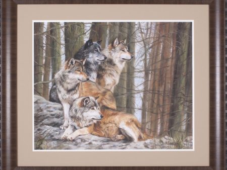 Art Effects Four Wolves Wall Art by David Stribbling Online Sale