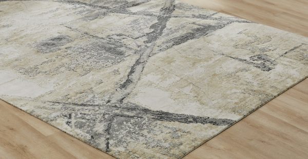 Ancient Boundaries Fortune FOR-1393 Sand Grey Area Rug Online now