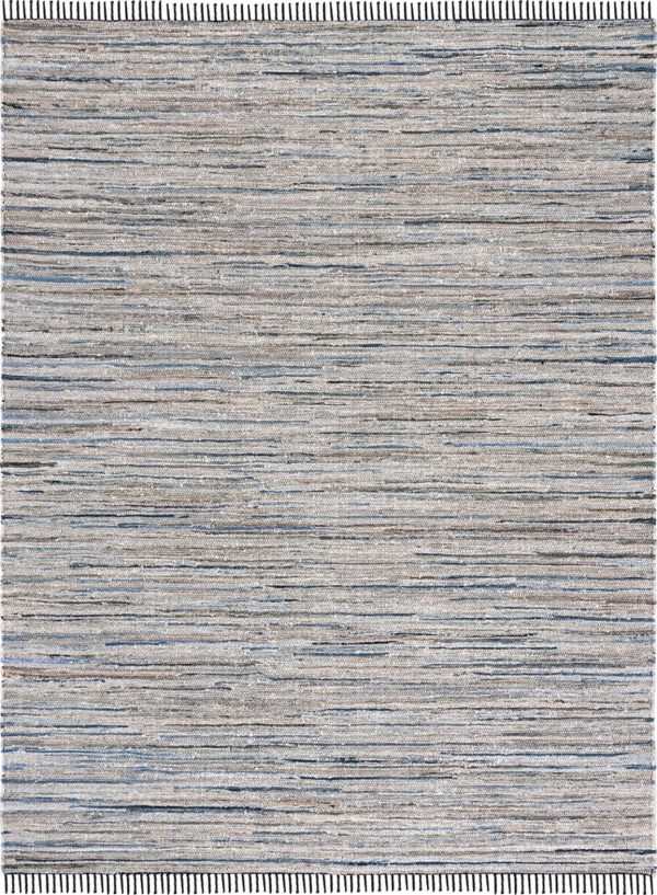 Safavieh Rag Rug RAR301L Light Blue   Black Area For Sale