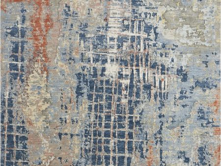 Ancient Boundaries Fortune FOR-1391 Denim Rust Area Rug For Discount