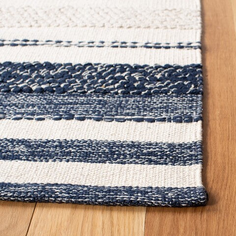 Safavieh Striped Kilim STK502A Ivory   Navy Area Rug For Discount