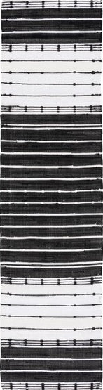 Safavieh Striped Kilim STK202Z Black   Ivory Area Rug Fashion