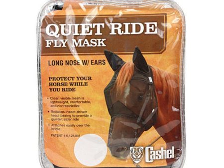 Quiet Ride Long Nose Pasture Fly Mask with Ears Draft Black 1 Count by Cashel Fashion